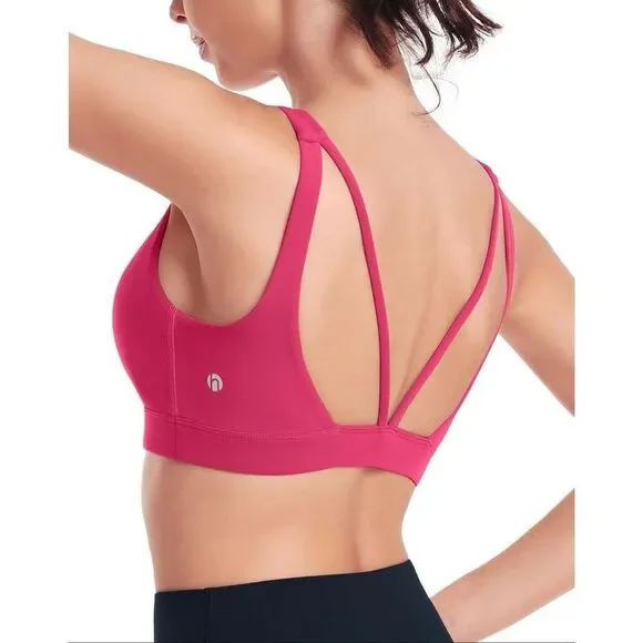 Sports Bra turquoise XL medium impact Support Yoga Bra Workout Bra  new - Picture 4 of 7